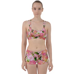 Pink Flowers Floral Pattern Women s Sports Set