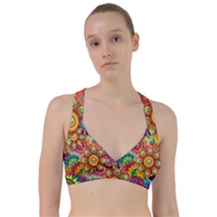 Colorful Abstract Pattern Kaleidoscope Sweetheart Sports Bra