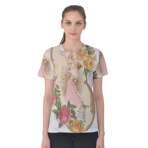 Vintage Floral Illustration Women s Cotton Tee by paulaoliveiradesign