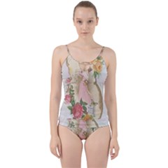 Vintage Floral Illustration Cut Out Top Tankini Set