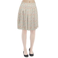 Colorful Pink Floral Cute Pattern Pleated Skirt by paulaoliveiradesign