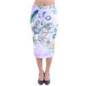 Funny, Cute Frog With Waterlily And Leaves Velvet Midi Pencil Skirt View1