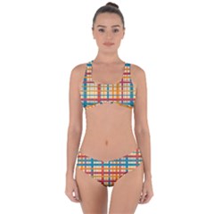 Plaid Pattern Criss Cross Bikini Set