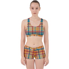 Plaid Pattern Work It Out Sports Bra Set