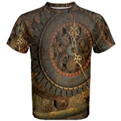 Steampunk, Awesoeme Clock, Rusty Metal Men s Cotton Tee by FantasyWorld7