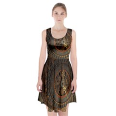 Steampunk, Awesoeme Clock, Rusty Metal Racerback Midi Dress by FantasyWorld7