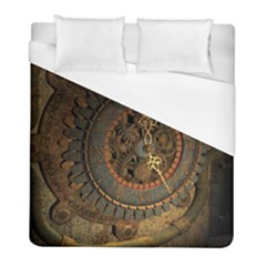 Steampunk, Awesoeme Clock, Rusty Metal Duvet Cover (full/ Double Size) by FantasyWorld7