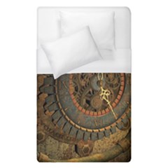 Steampunk, Awesoeme Clock, Rusty Metal Duvet Cover (single Size) by FantasyWorld7