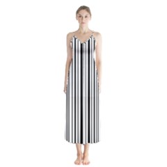 Barcode Button Up Chiffon Maxi Dress