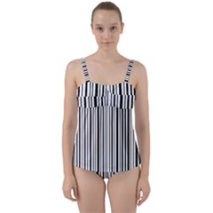 Barcode Twist Front Tankini Set by stockimagefolio1