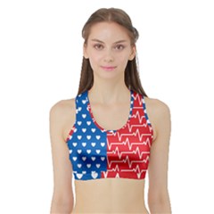 Usa Flag Sports Bra With Border by stockimagefolio1