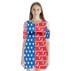 Usa Flag Shoulder Cutout Velvet  One Piece