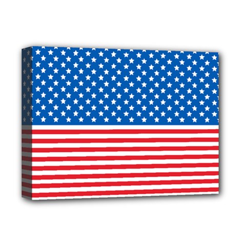 Usa Flag Deluxe Canvas 16  X 12  