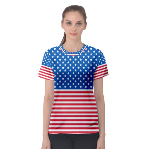 Usa Flag Women s Sport Mesh Tee by stockimagefolio1