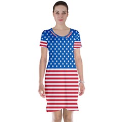 Usa Flag Short Sleeve Nightdress