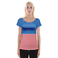 Usa Flag Cap Sleeve Tops by stockimagefolio1