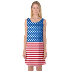 Usa Flag Sleeveless Satin Nightdress by stockimagefolio1