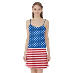 Usa Flag Satin Night Slip by stockimagefolio1