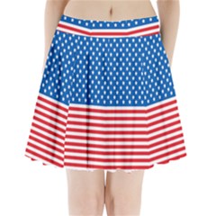 Usa Flag Pleated Mini Skirt