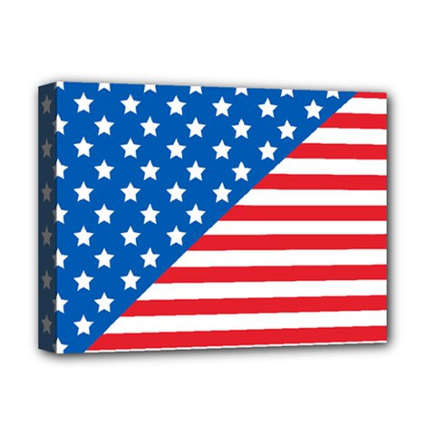 Usa Flag Deluxe Canvas 16  X 12   by stockimagefolio1