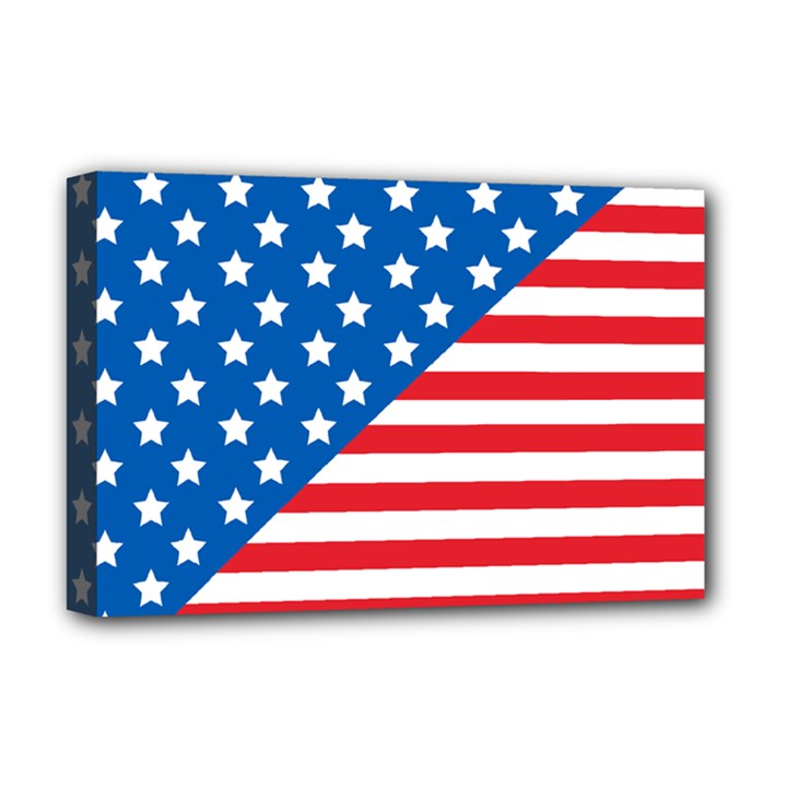 Usa Flag Deluxe Canvas 18  x 12  