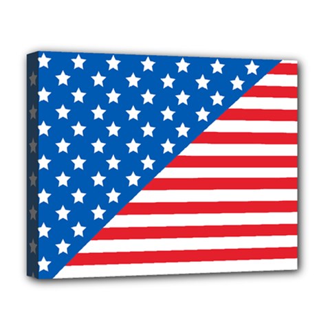 Usa Flag Deluxe Canvas 20  X 16   by stockimagefolio1