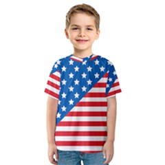 Usa Flag Kids  Sport Mesh Tee