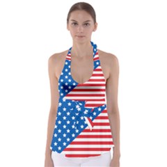 Usa Flag Babydoll Tankini Top by stockimagefolio1