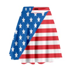 Usa Flag High Waist Skirt by stockimagefolio1