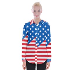 Usa Flag Womens Long Sleeve Shirt