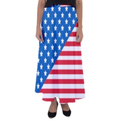 Usa Flag Flared Maxi Skirt by stockimagefolio1