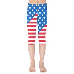 Usa Flag Kids  Capri Leggings 