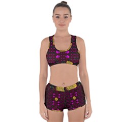 Roses In The Air For Happy Feelings Racerback Boyleg Bikini Set