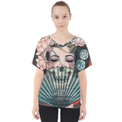 Geisha V-neck Dolman Drape Top