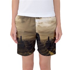 Borobudur Temple Indonesia Women s Basketball Shorts by Nexatart