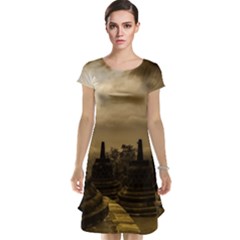 Borobudur Temple Indonesia Cap Sleeve Nightdress by Nexatart