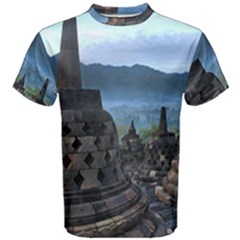 Borobudur Temple  Morning Serenade Men s Cotton Tee by Nexatart