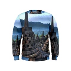 Borobudur Temple  Morning Serenade Kids  Sweatshirt by Nexatart