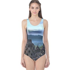 Borobudur Temple  Morning Serenade One Piece Swimsuit by Nexatart