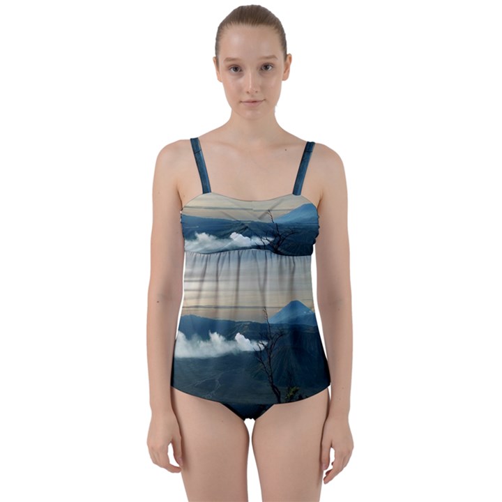 Bromo Caldera De Tenegger  Indonesia Twist Front Tankini Set