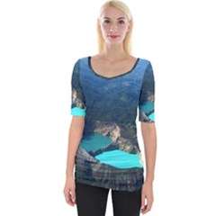 Kelimutu Crater Lakes  Indonesia Wide Neckline Tee