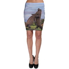 Komodo Dragons Fight Bodycon Skirt by Nexatart