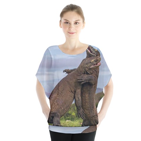 Komodo Dragons Fight Blouse by Nexatart