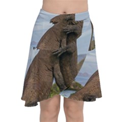 Komodo Dragons Fight Chiffon Wrap by Nexatart