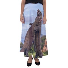 Komodo Dragons Fight Flared Maxi Skirt