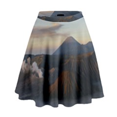 Sunrise Mount Bromo Tengger Semeru National Park  Indonesia High Waist Skirt by Nexatart