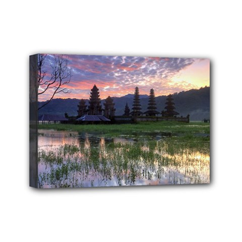 Tamblingan Morning Reflection Tamblingan Lake Bali  Indonesia Mini Canvas 7  X 5  by Nexatart