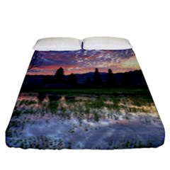 Tamblingan Morning Reflection Tamblingan Lake Bali  Indonesia Fitted Sheet (california King Size) by Nexatart