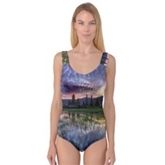 Tamblingan Morning Reflection Tamblingan Lake Bali  Indonesia Princess Tank Leotard  by Nexatart