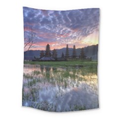 Tamblingan Morning Reflection Tamblingan Lake Bali  Indonesia Medium Tapestry by Nexatart